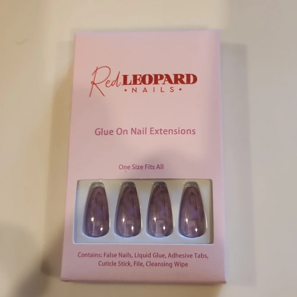 Press On Nails Bundle, 4 sets in Various Shades of Pink & Purple